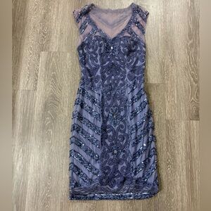 Sue Wong Vintage Elegant Purple Lace Dress